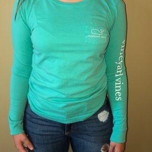 Teal Vineyard Vines Long Sleeve Top.